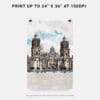 06 - Mexico Metropolitan Cathedral Watercolor Art - Digital Downloads - Print Size.jpg