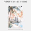 06 - Miami Florida Sunset Watercolor Art - Digital Downloads - Print Size.jpg