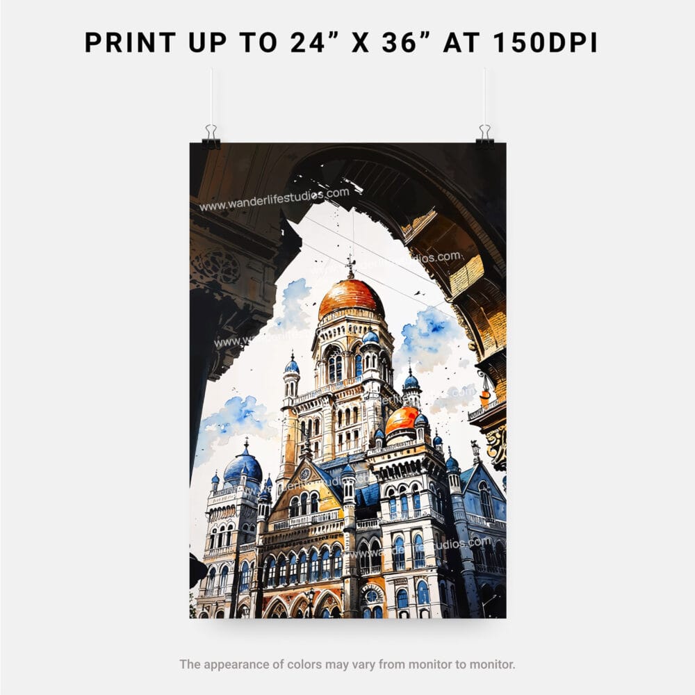 06 - Mumbai BMC Building Watercolor Art - Digital Downloads - Print Size.jpg 06 - Mumbai BMC Building Watercolor Art - Digital Downloads - Print Size.jpg