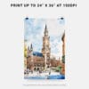 06 - Munich Marienplatz Watercolor Art - Digital Downloads - Print Size.jpg