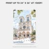06 - Notre Dame Watercolor Art - Digital Downloads - Print Size.jpg