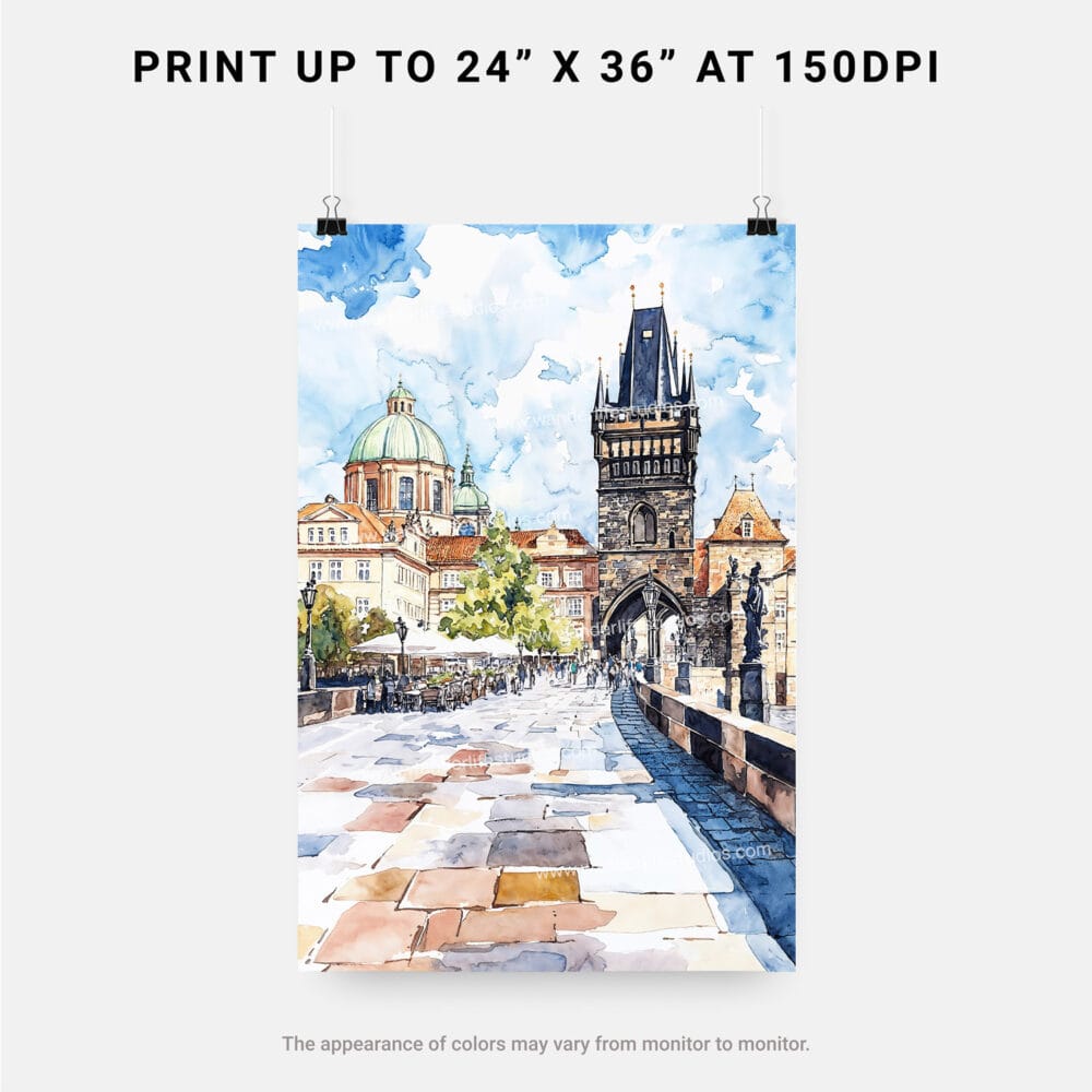 06 - Prague Charles Bridge Watch TowerWatercolor Art - Digital Downloads - Print Size.jpg 06 - Prague Charles Bridge Watch TowerWatercolor Art - Digital Downloads - Print Size.jpg