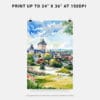 06 - Quebec Château Frontenac Watercolor Art - Digital Downloads - Print Size.jpg