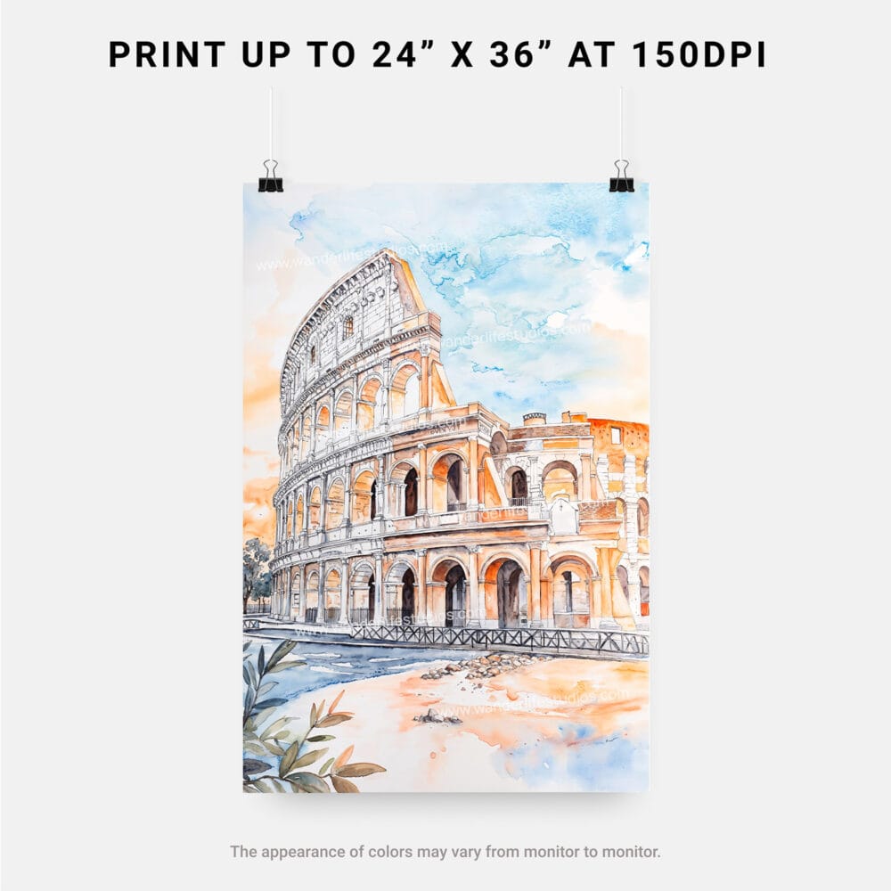 06 - Rome Colosseum Watercolor Art - Digital Downloads - Print Size.jpg 06 - Rome Colosseum Watercolor Art - Digital Downloads - Print Size.jpg