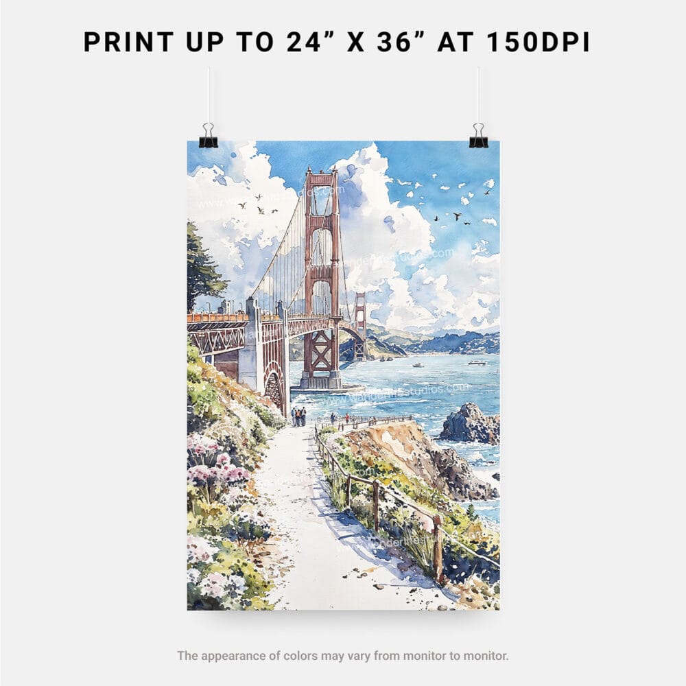 06 - San Francisco Golden Gate Bridge Watercolor Art - Digital Downloads - Print Size.jpg 06 - San Francisco Golden Gate Bridge Watercolor Art - Digital Downloads - Print Size.jpg