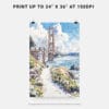 06 - San Francisco Golden Gate Bridge Watercolor Art - Digital Downloads - Print Size.jpg
