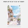 06 - Santorini Watercolor Art - Digital Downloads - Print Size.jpg