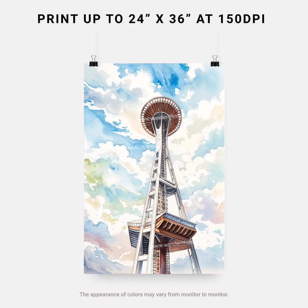 06 - Seattle Space Needle Watercolor Art - Digital Downloads - Print Size.jpg 06 - Seattle Space Needle Watercolor Art - Digital Downloads - Print Size.jpg