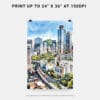 06 - Seoul Skyline Watercolor Art - Digital Downloads - Print Size.jpg