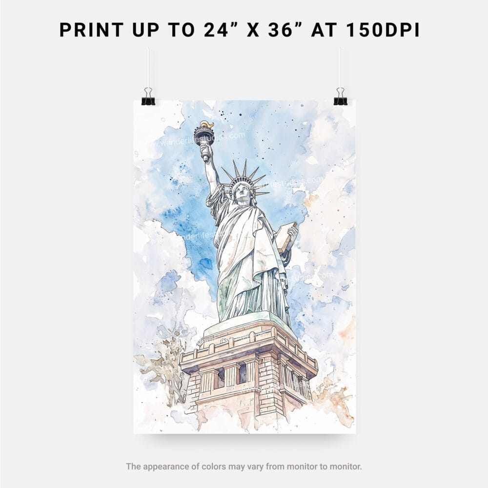06 - Statue of liberty Watercolor Art - Digital Downloads - Print Size.jpg 06 - Statue of liberty Watercolor Art - Digital Downloads - Print Size.jpg