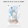 06 - Statue of liberty Watercolor Art - Digital Downloads - Print Size.jpg