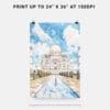 06 - Taj Mahal Vibrant Watercolor Art - Digital Downloads - Print Size.jpg
