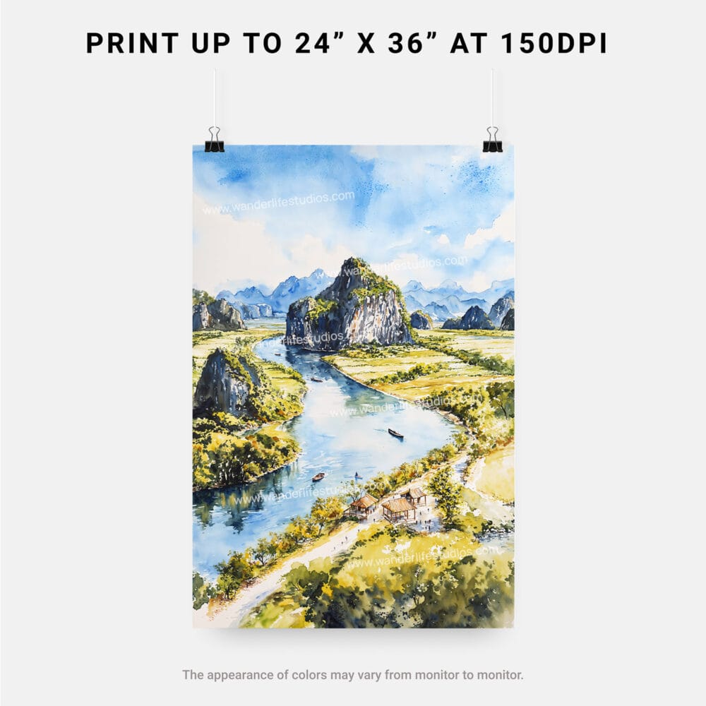 06 - Tam coc ninh binh Watercolor Art - Digital Downloads - Print Size.jpg 06 - Tam coc ninh binh Watercolor Art - Digital Downloads - Print Size.jpg