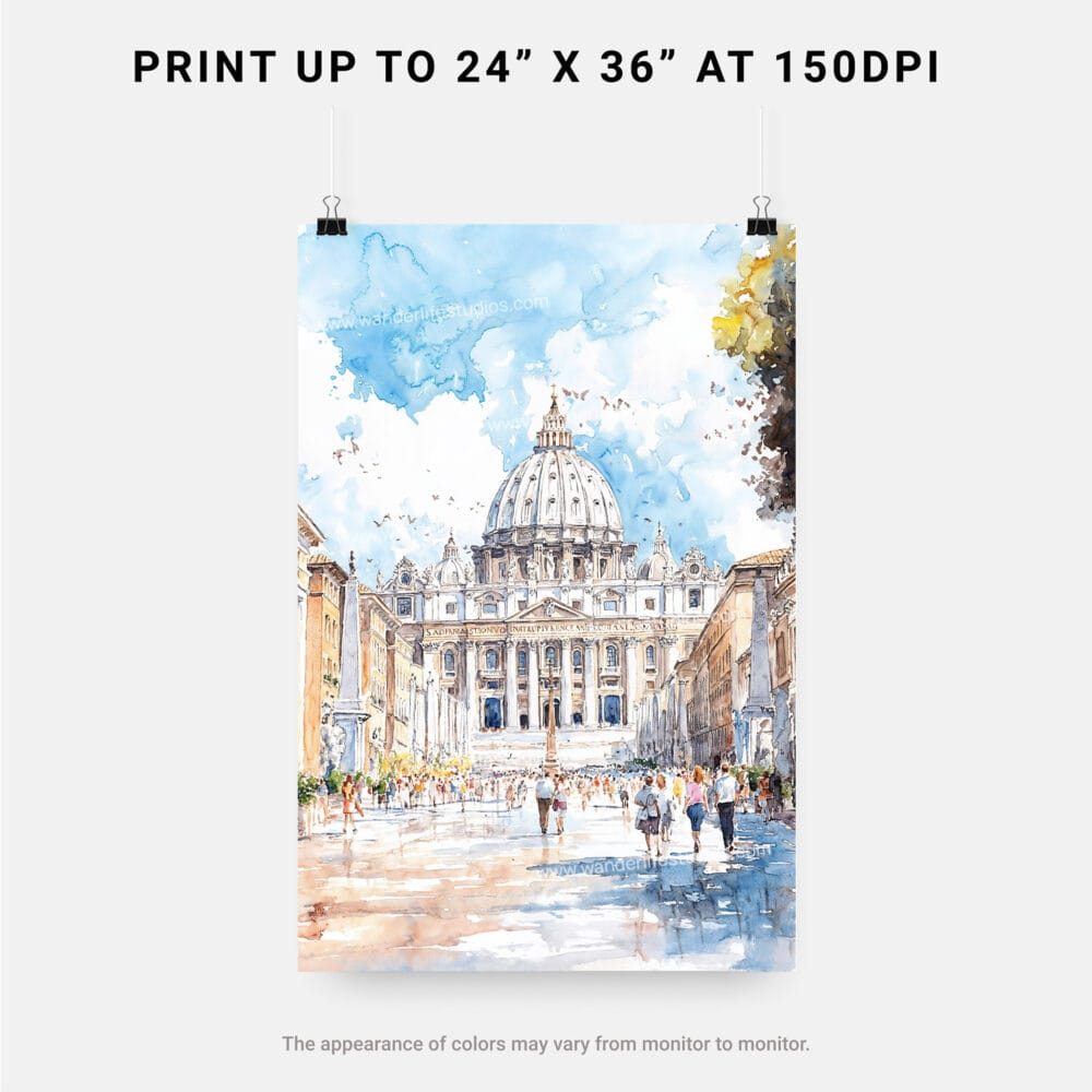 06 - The Vatican Watercolor Art - Digital Downloads - Print Size.jpg 06 - The Vatican Watercolor Art - Digital Downloads - Print Size.jpg