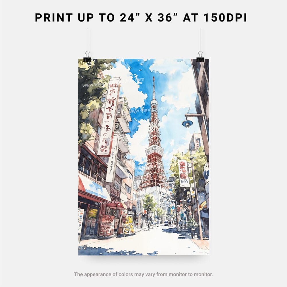 06 - Tokyo Tower Watercolor Art - Digital Downloads - Print Size.jpg 06 - Tokyo Tower Watercolor Art - Digital Downloads - Print Size.jpg