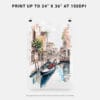 06 - Venice Gondola Watercolor Art - Digital Downloads - Print Size.jpg