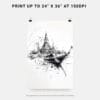 06 - Wat arun with boat Pencil Drawing Art - Digital Downloads - Print Size.jpg