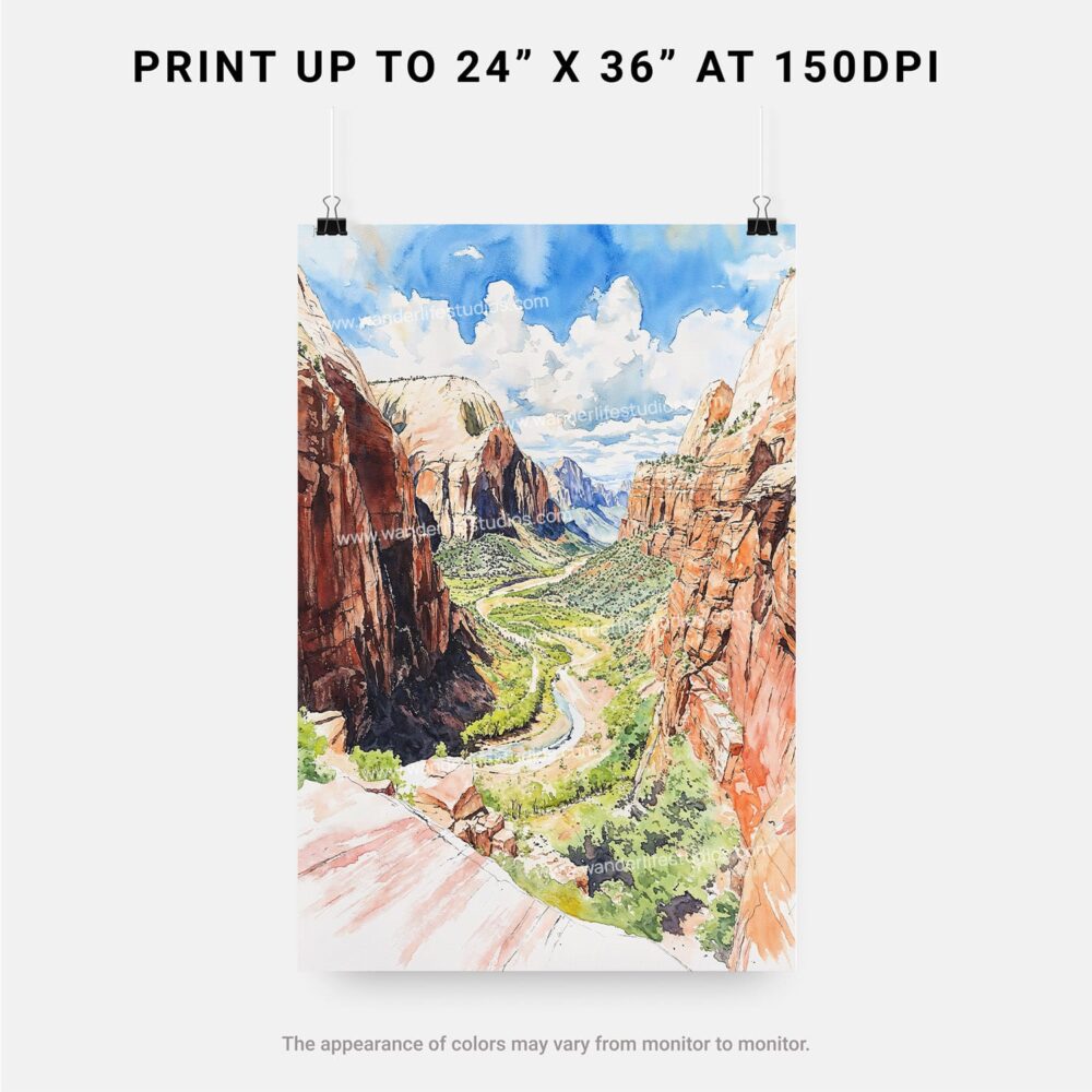 06 - Zion Canyon Watercolor Art - Digital Downloads - Print Size.jpg 06 - Zion Canyon Watercolor Art - Digital Downloads - Print Size.jpg