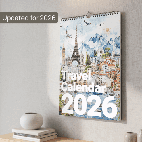 2026 Travel Calendar - Bucket List Calendar - 11"x17"