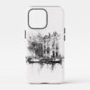 00 - Amsterdam Canal - Pencil Drawing Art Phone Case - Main.jpg