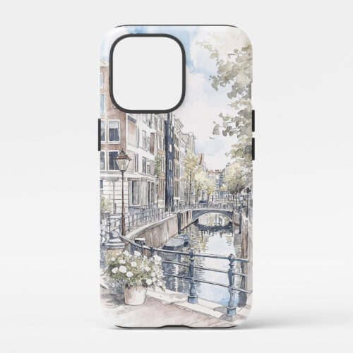 00 - Amsterdam - Grachtengordel - Watercolor Art Phone Case - Main.jpg