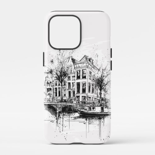 00 - Amsterdam - Pencil Drawing Art Phone Case - Main.jpg