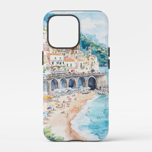 00 - Atrani Italy Watercolor Art Phone Case - Main.jpg
