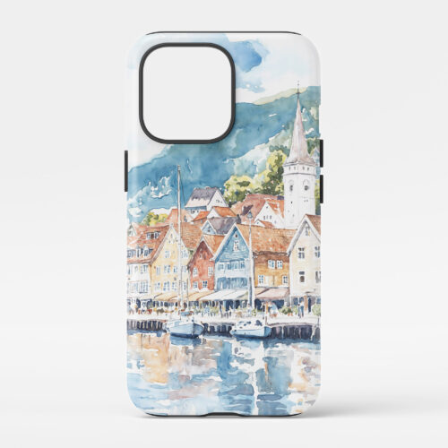 00 - Bergen Norway Watercolor Art Phone Case - Main.jpg