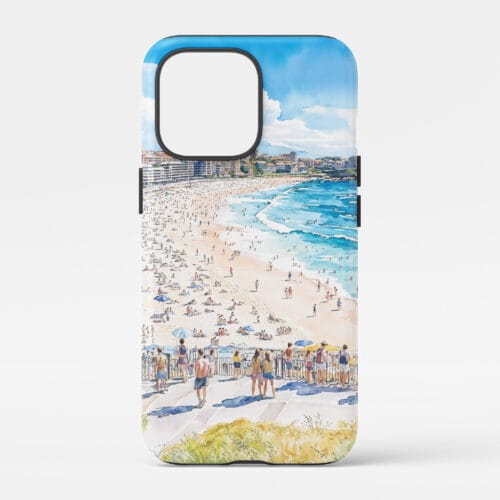 00 - Bondi Beach Watercolor Art Phone Case - Main.jpg