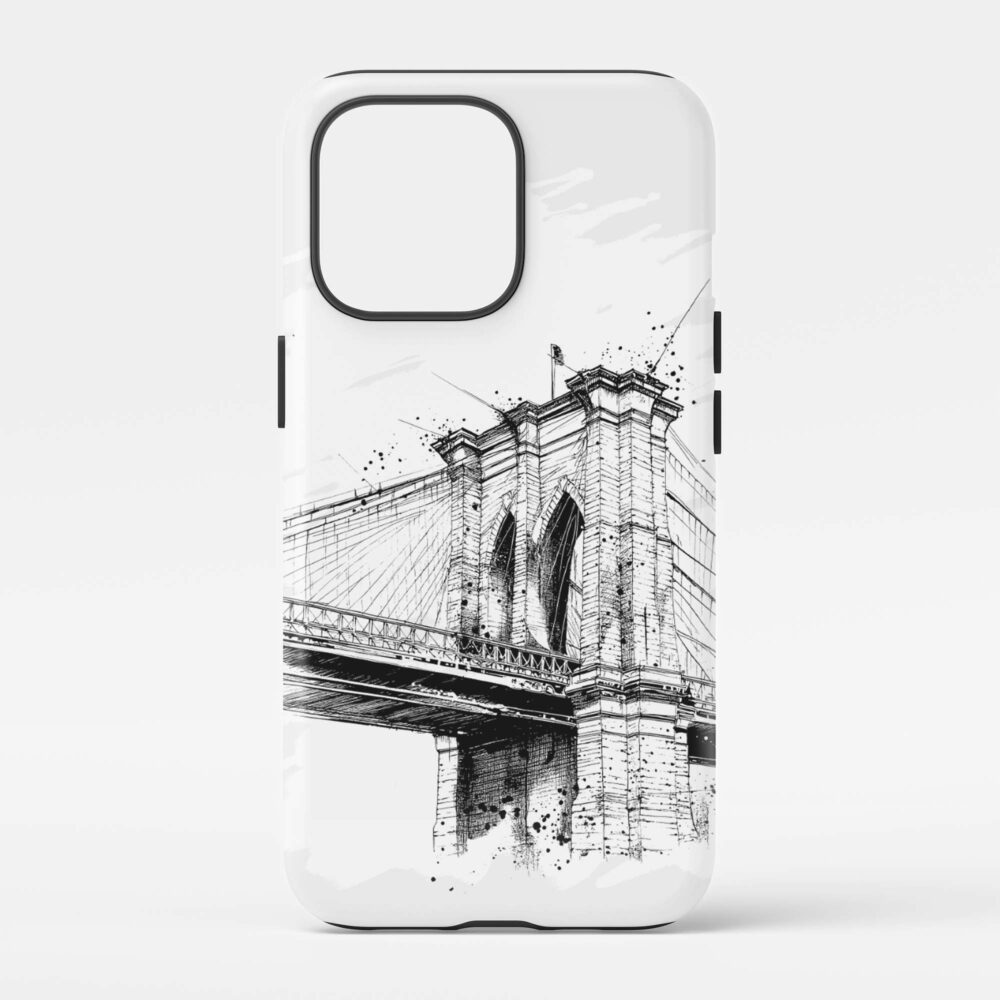 00 - Brooklyn Bridge - Pencil Drawing Phone Case - Main.jpg