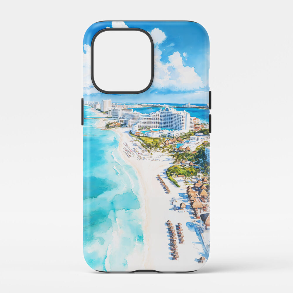 00 - Cancun Mexico Watercolor Art Phone Case - Main.jpg