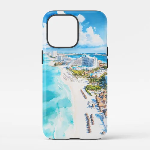 00 - Cancun Mexico Watercolor Art Phone Case - Main.jpg