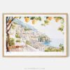 00 - Framed Amalfi Coast with Lemon Trees Watercolor Art - Horizontal Art Print - Main.jpg