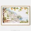 00 - Framed Amalfi Coast with Lemon Trees Watercolor Art - Horizontal Art Print - Main.jpg