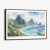 00 - Framed American Samoa National Park Watercolor - Horizontal Canvas Print - Main.jpg