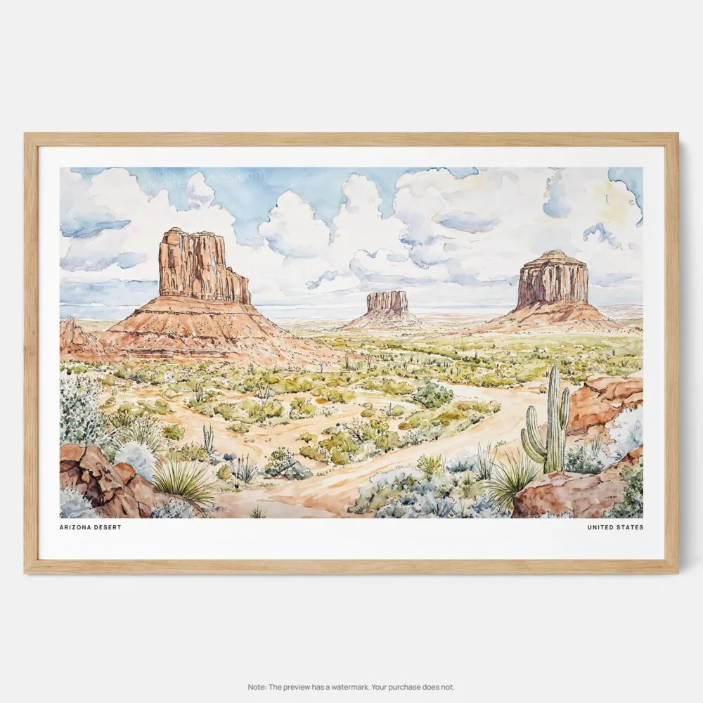 00 - Framed Arizona Desert Watercolor - Horizontal Art Print - Main.jpg 00 - Framed Arizona Desert Watercolor - Horizontal Art Print - Main.jpg