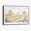 00 - Framed Arizona Desert Watercolor - Horizontal Canvas Print - Main.jpg