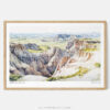 00 - Framed Badlands National Park Watercolor - Horizontal Art Print - Main.jpg