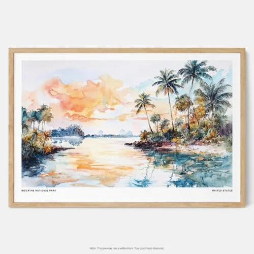 00 - Framed Biscayne National Park Watercolor - Horizontal Art Print - Main.jpg
