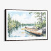 00 - Framed Boundary Waters Watercolor - Horizontal Canvas Print - Main.jpg