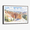 00 - Framed Bryce Canyon National Park Watercolor - Horizontal Canvas Print - Main.jpg