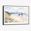 00 - Framed Cannon Beach Watercolor - Horizontal Canvas Print - Main.jpg