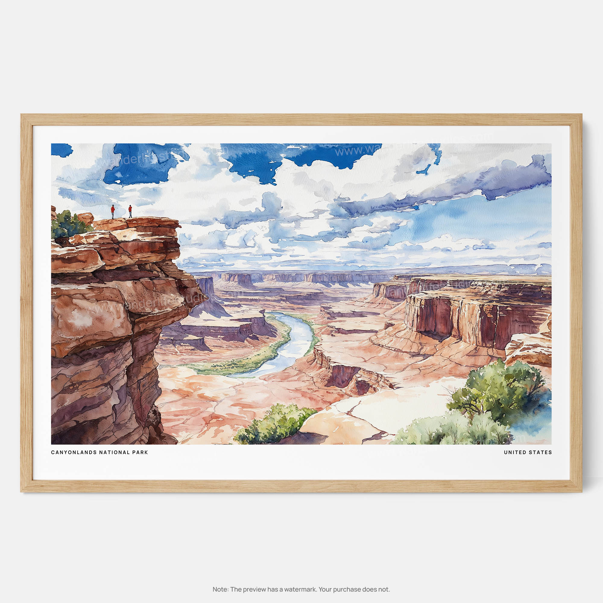 Canyonlands National Park Watercolor Art Print – Scenic Landscape Wall Art