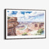 00 - Framed Canyonlands National Park Watercolor - Horizontal Canvas Print - Main.jpg