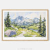 00 - Framed Colorado Rocky Mountains National Park Watercolor - Horizontal Art Print - Main.jpg