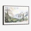 00 - Framed El Capitan Watercolor - Horizontal Canvas Print - Main.jpg