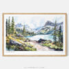 00 - Framed Glacier National Park Watercolor - Horizontal Art Print - Main.jpg