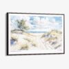 00 - Framed Indiana Dunes National Park Watercolor - Horizontal Canvas Print - Main.jpg