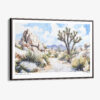 00 - Framed Joshua Tree National Park Watercolor - Horizontal Canvas Print - Main.jpg
