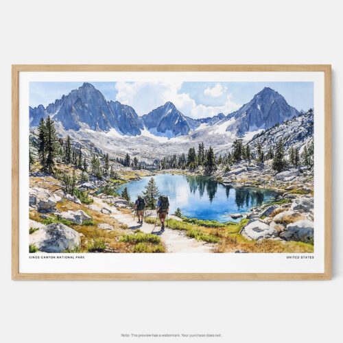 00 - Framed Kings Canyon National Park Watercolor - Horizontal Art Print - Main.jpg